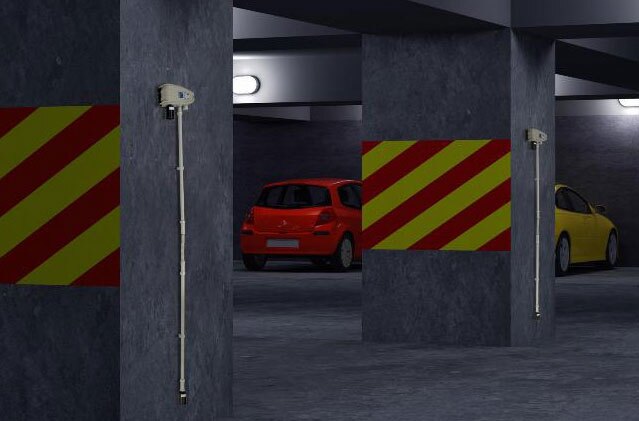 Rivelazione CO autorimesse impianto rilevazione CO e vapori benzina in un parcheggio